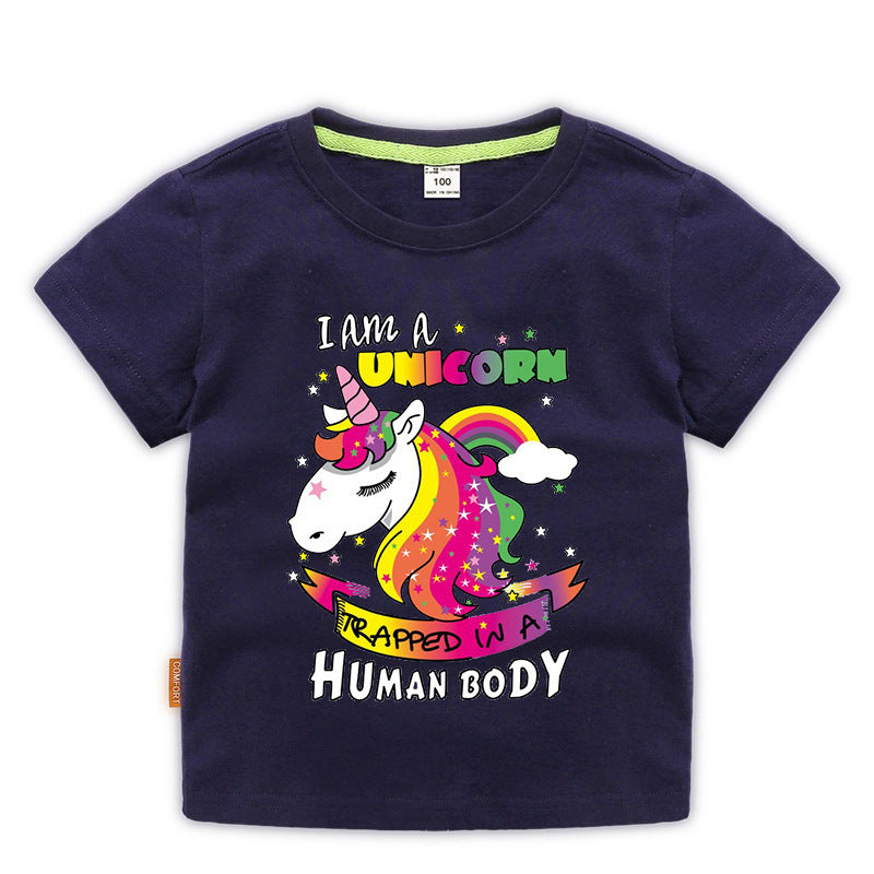 Children's summer short sleeved T-shirt