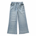 Girls' Denim Pants Embossed Label Student Stylish Kids Pants