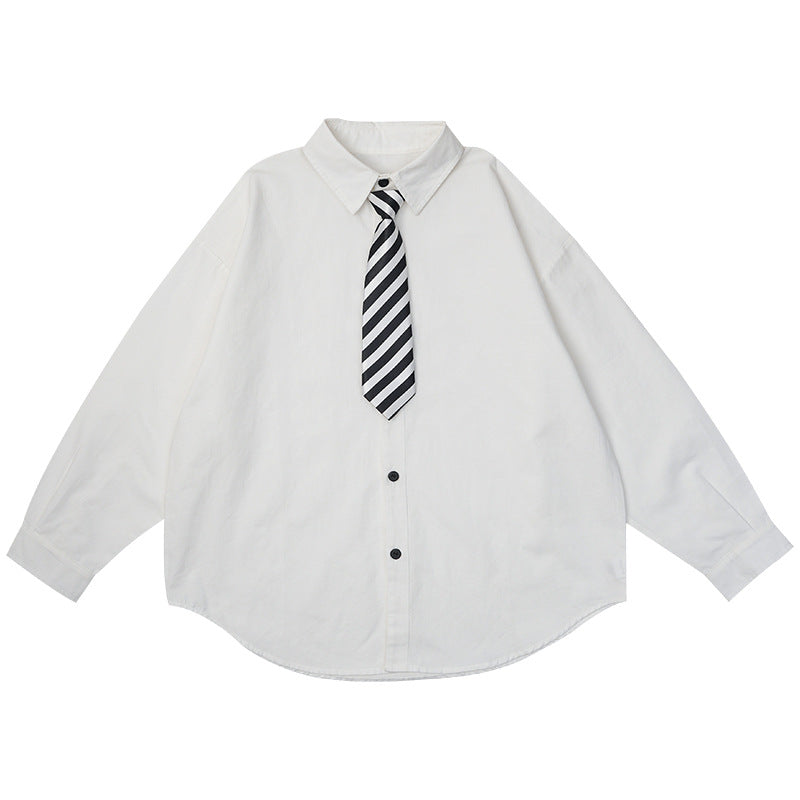 Boy's White Shirt Jacket