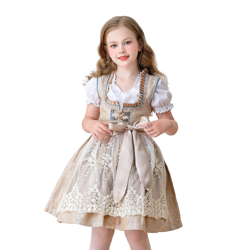Festival Children's Clothing Girl Cos Maid Costume Oktoberfest Munich Farm Countryside Dress