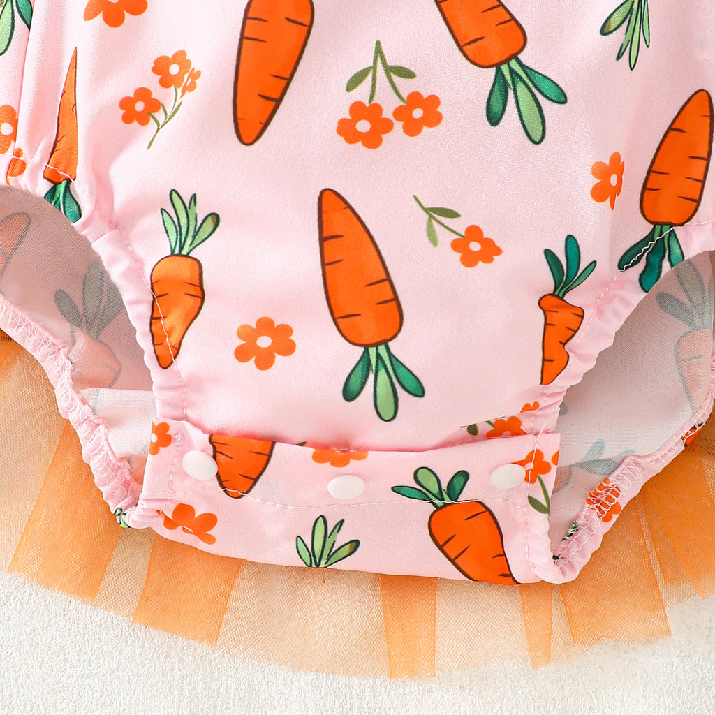 Mädchen Sommer Leichter Mesh-Strampler mit Rüschenärmeln für Säuglinge und Kleinkinder, Dreieckiger Outdoor-Body