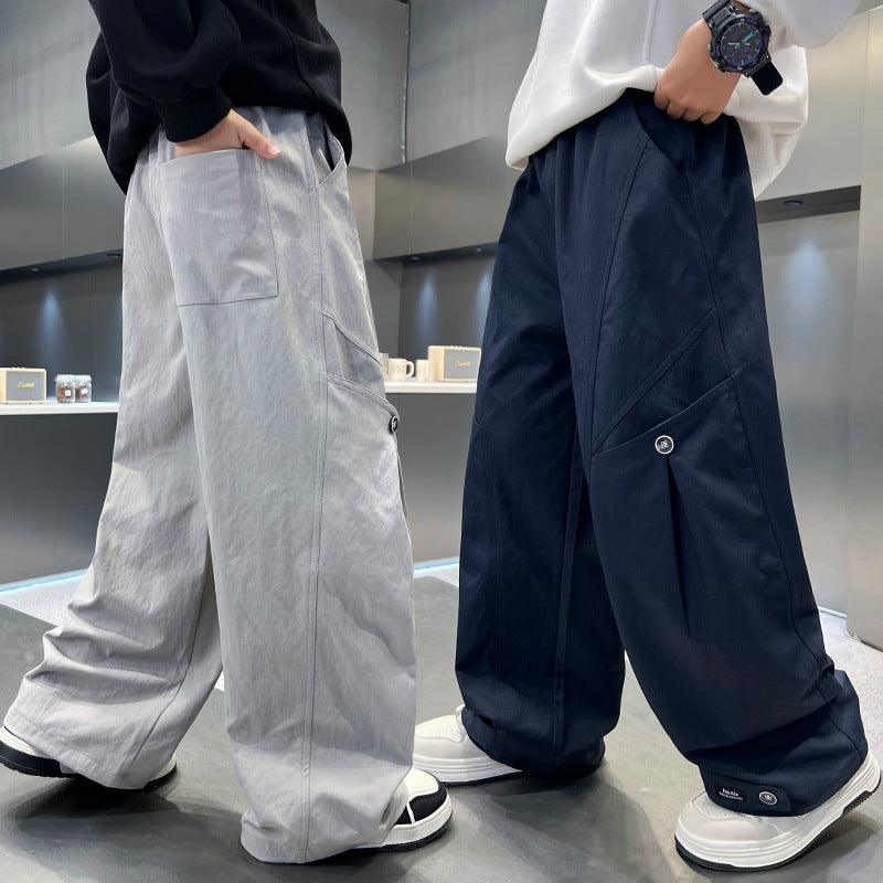 Casual Straight Leg Pants for Boys Streetwear Look Kids Casual Trousers