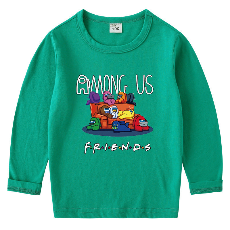 T-shirt manches longues enfant – Col rond en coton