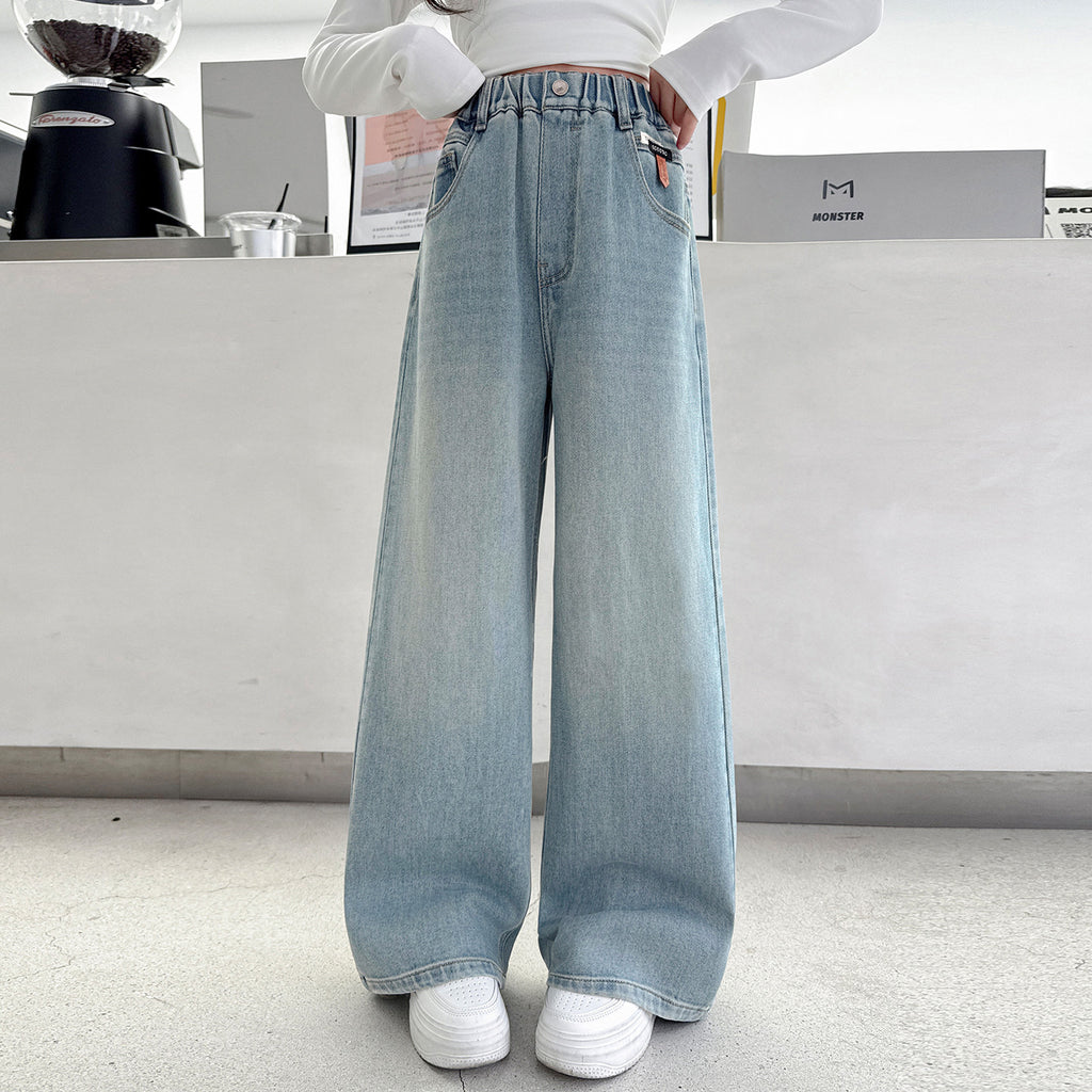 Kinder Weite Beinhose Hellblaue Jeanshose
