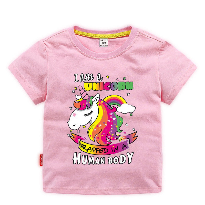 Children's summer short sleeved T-shirt