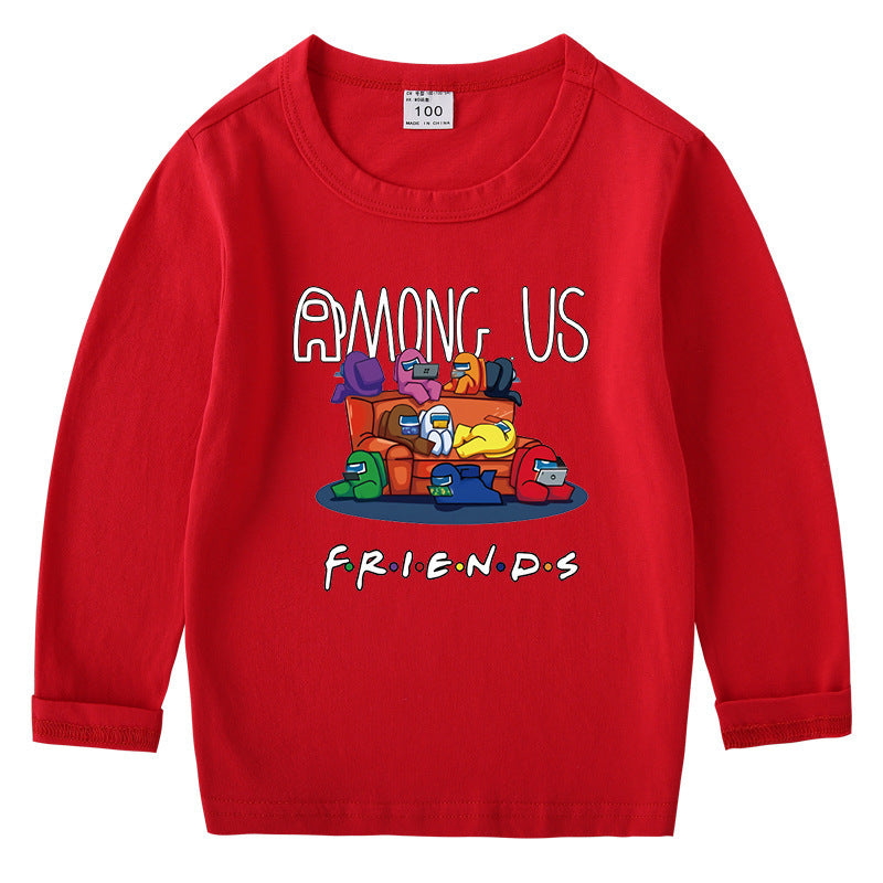 T-shirt manches longues enfant – Col rond en coton