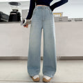 High-Waist-Jeans mit weitem Bein für Mädchen