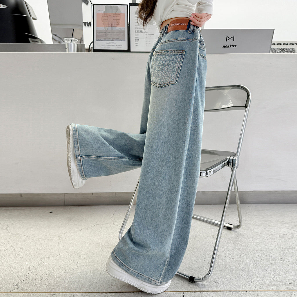 Kinder Weite Beinhose Hellblaue Jeanshose