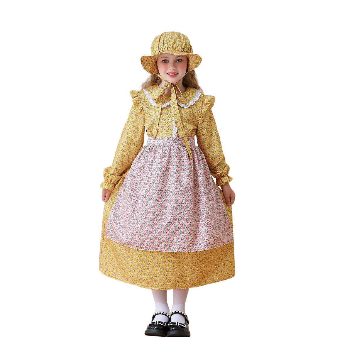 Koloniales Mädchen Kinderkleidung Prärie-Pionierin-Kleid Rustikales Gutshof-Mädchenkleid