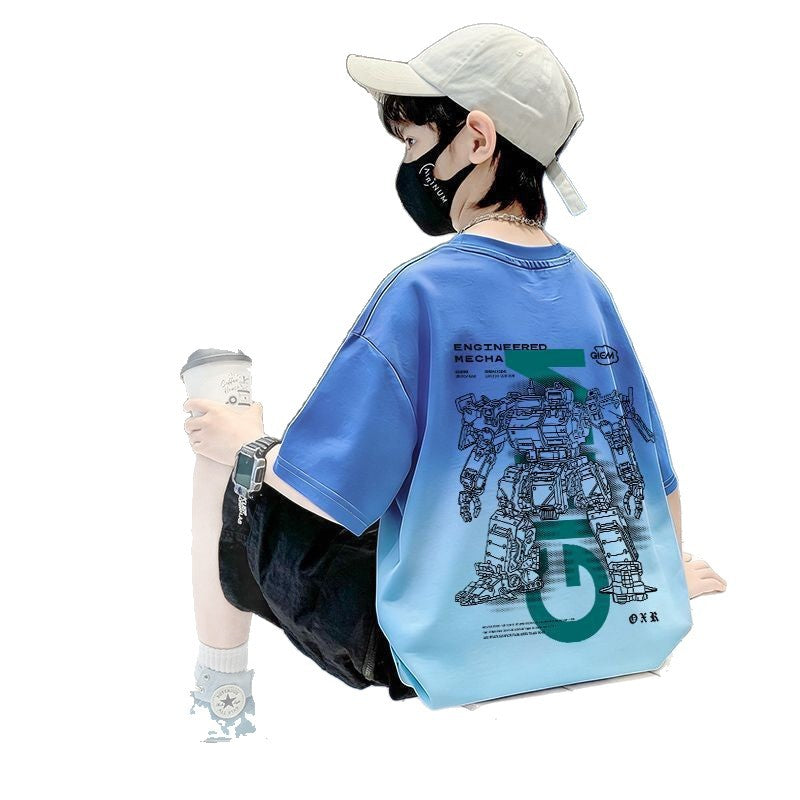 Kids' Short Sleeve T-Shirt, Boy's Lightweight Top, Children's Clothing