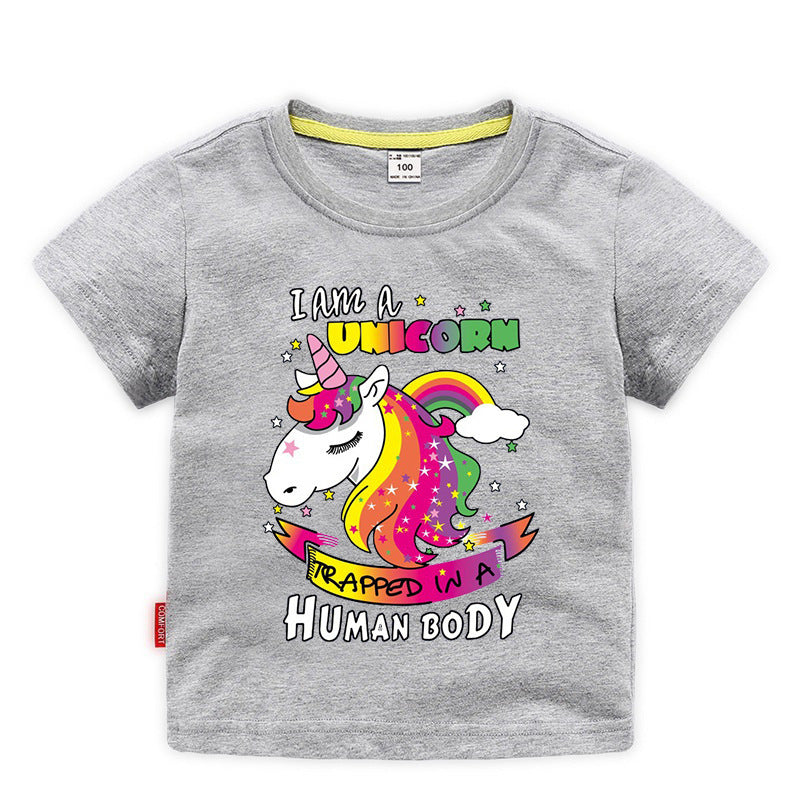 Children's summer short sleeved T-shirt