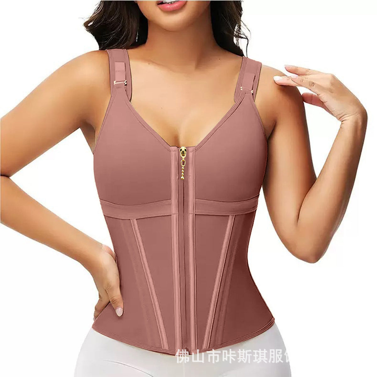 Mesh Stütz- und Formweste mit 15 Knochen, schlankmachender Taillenformer, Body Shaper