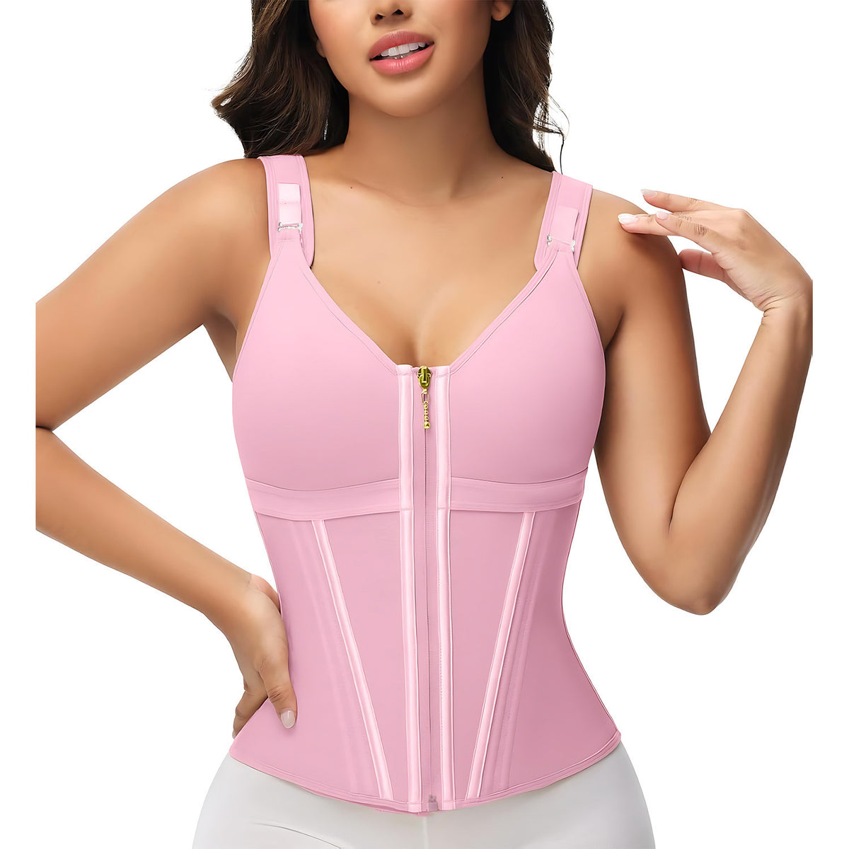 Mesh Stütz- und Formweste mit 15 Knochen, schlankmachender Taillenformer, Body Shaper