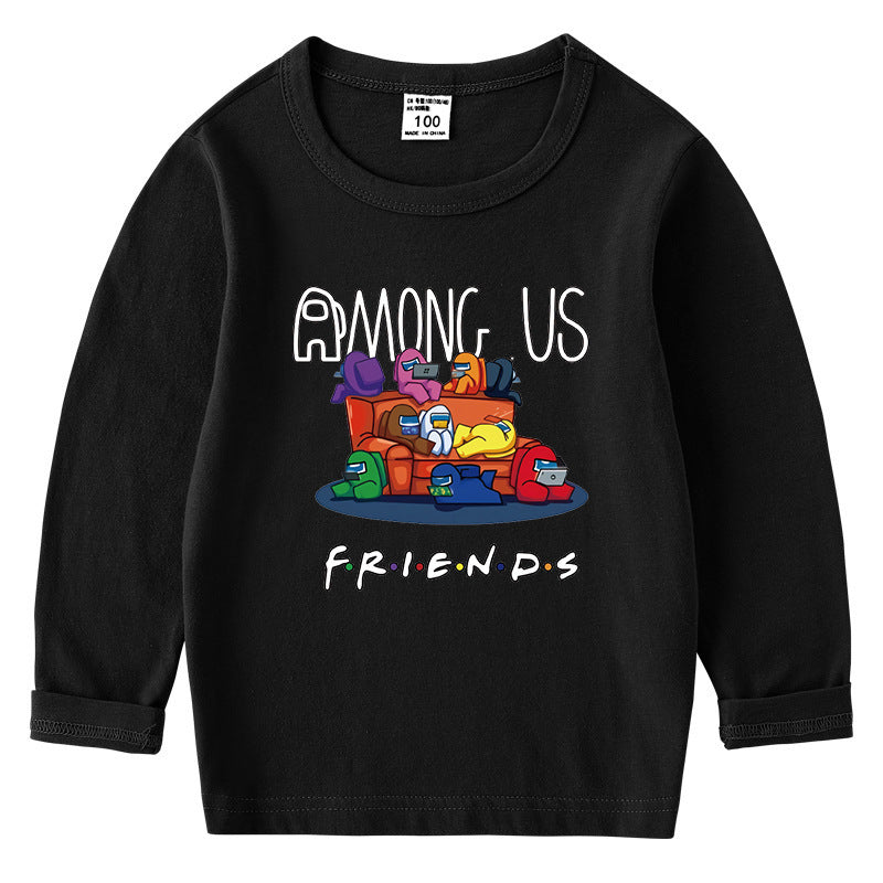 T-shirt manches longues enfant – Col rond en coton