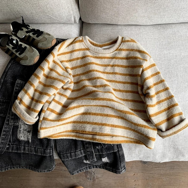 Gestreifter Strickpullover T-Shirt Baby-Mädchen-Pullover
