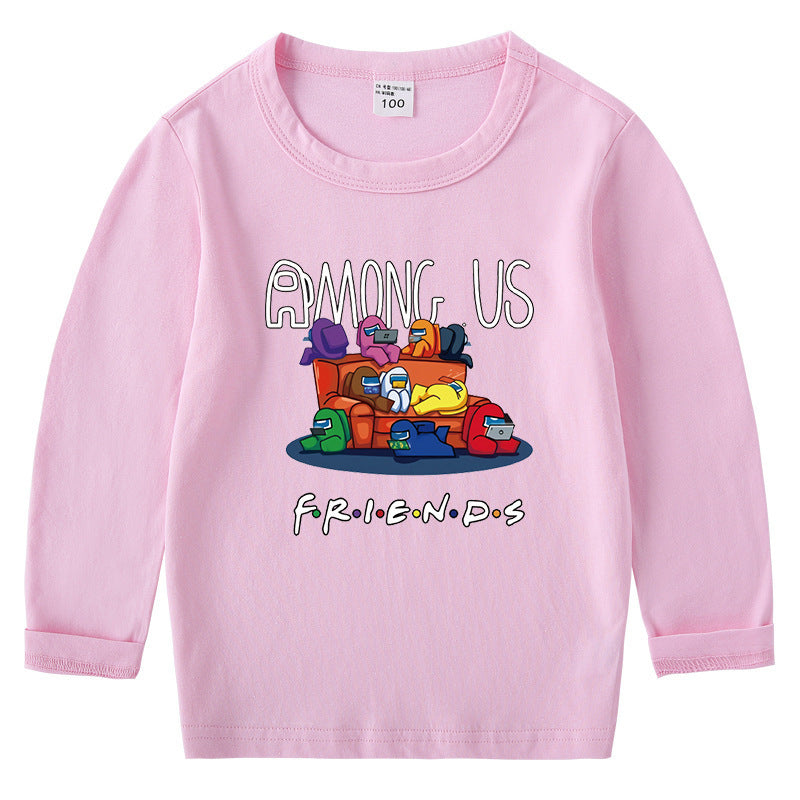 T-shirt manches longues enfant – Col rond en coton