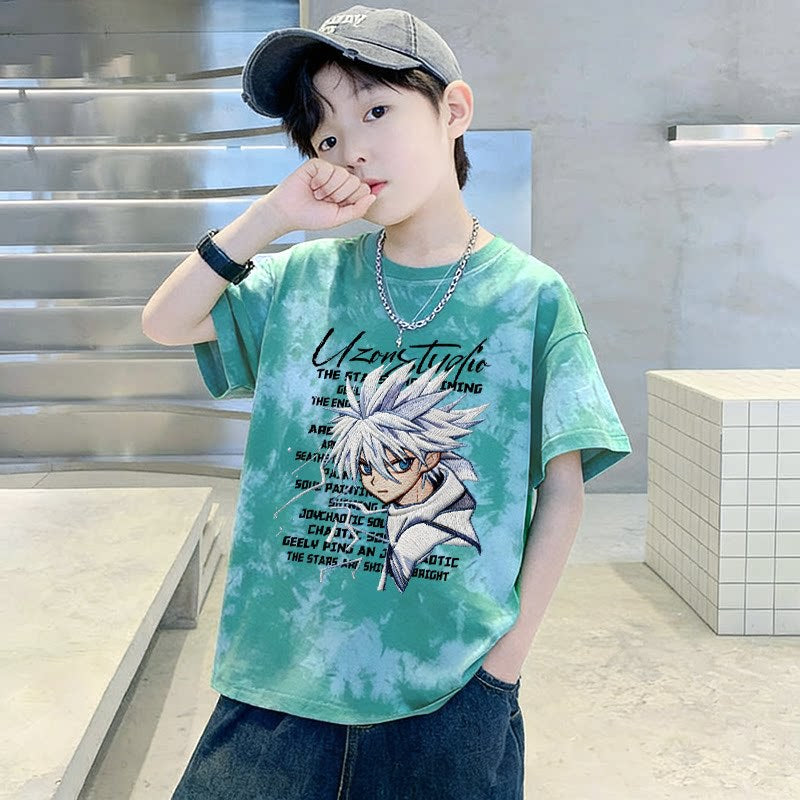 Rundhals-T-Shirt für Jungen mit kurzen Ärmeln, lockeres, lässiges Oberteil in Cool-Fit-